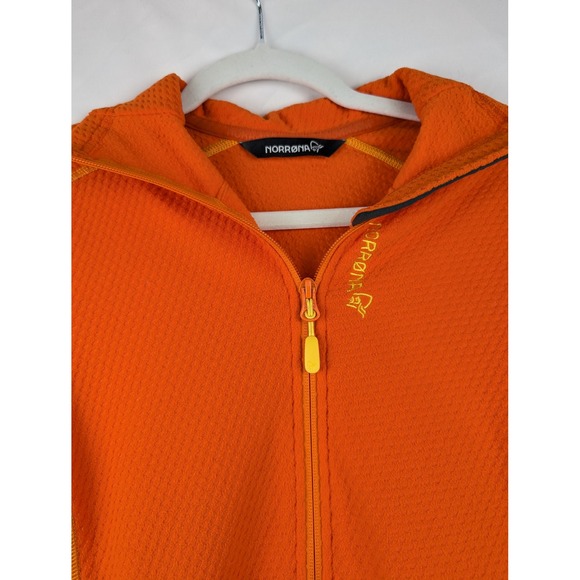 Norrona Lofoten Warm1 Orange Fleece Jacket Womens M Full Zip Running Hiking - Picture 5 of 11